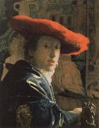 Jan Vermeer the girl with the red hat France oil painting artist